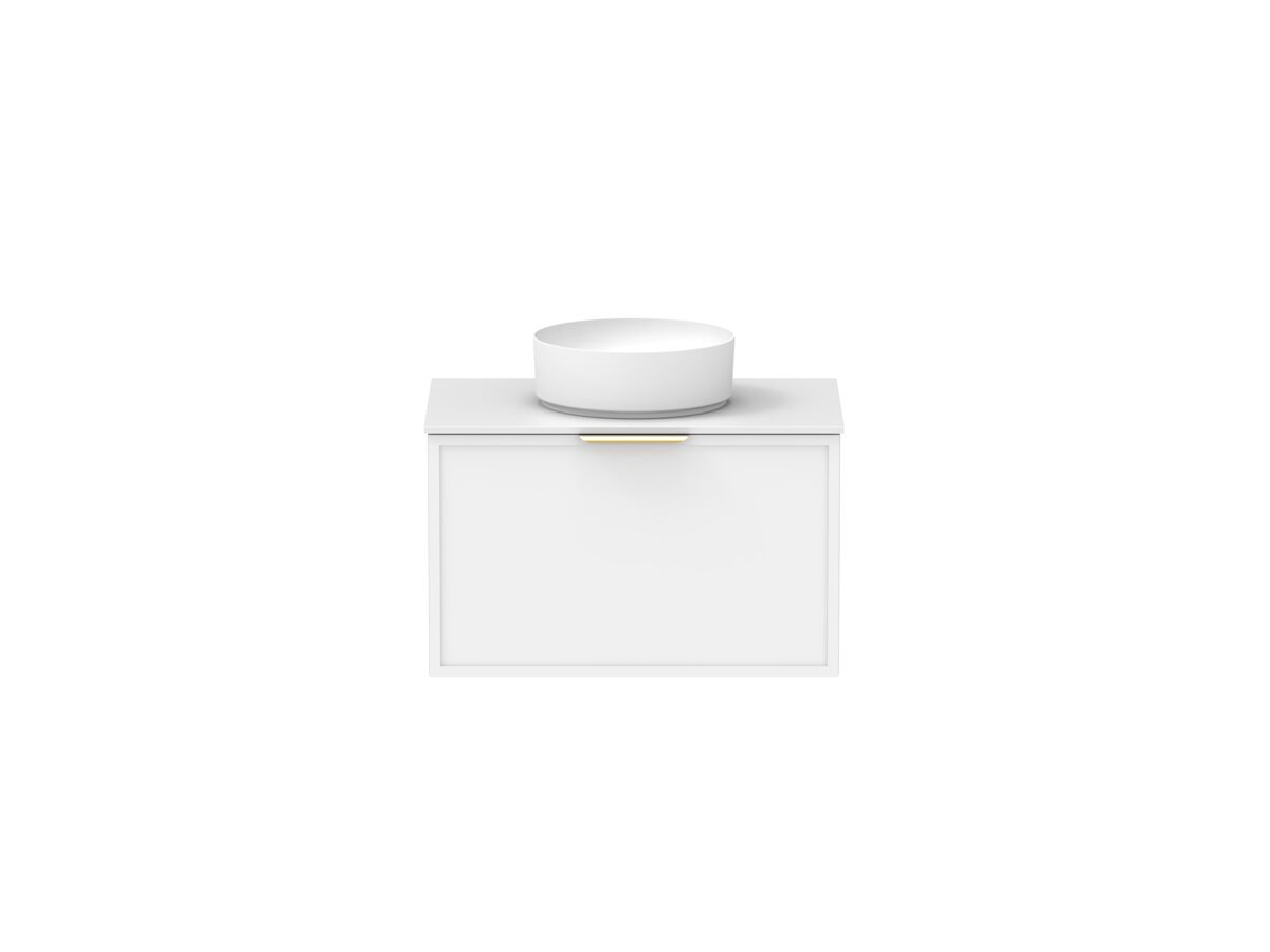 Supporting Image - Kado Lux Slim All Drawer 750mm Wall Hung Vanity with Centre Basin Durasein 12mm Top Matte White