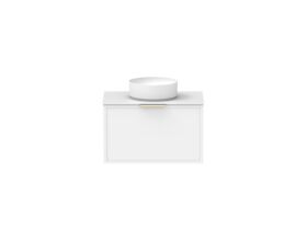 Supporting Image - Kado Lux Slim All Drawer 750mm Wall Hung Vanity with Centre Basin Durasein 12mm Top Matte White