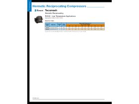 Capacity Data - Tecumseh Hermetic Reciprocating Compressors R404A Low Temperature Applications