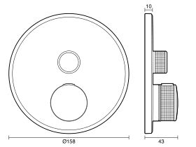 Technical Drawing - GROHE Smart Control Thermostatic Mixer 1 Button