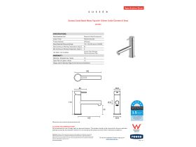 Specification Sheet - Sussex Scala Basin Mixer Tap with 150mm Outlet Chrome (6 Star)