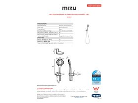 Specification Sheet - Mizu Drift Handshower on Bracket Brushed Gunmetal (3 Star)