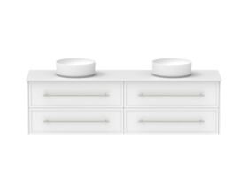 Supporting Image - Kado Lux All Drawer 1800mm Wall Hung Vanity Double Basin 20mm - White Shaker Front