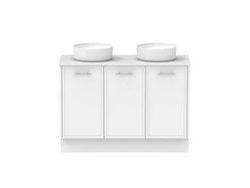 Supporting Image - Kado Lux All Door 1200mm Floor Mounted Vanity Double Basin 20mm - White Shaker Front