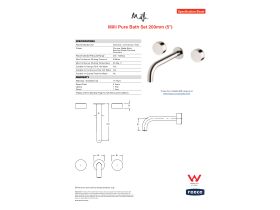 Specification Sheet - Milli Pure Bath Set 200mm Chrome