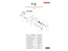 Component Listing - Milli Zato Basin Wall Mixer Set Matte Black (5 Star)
