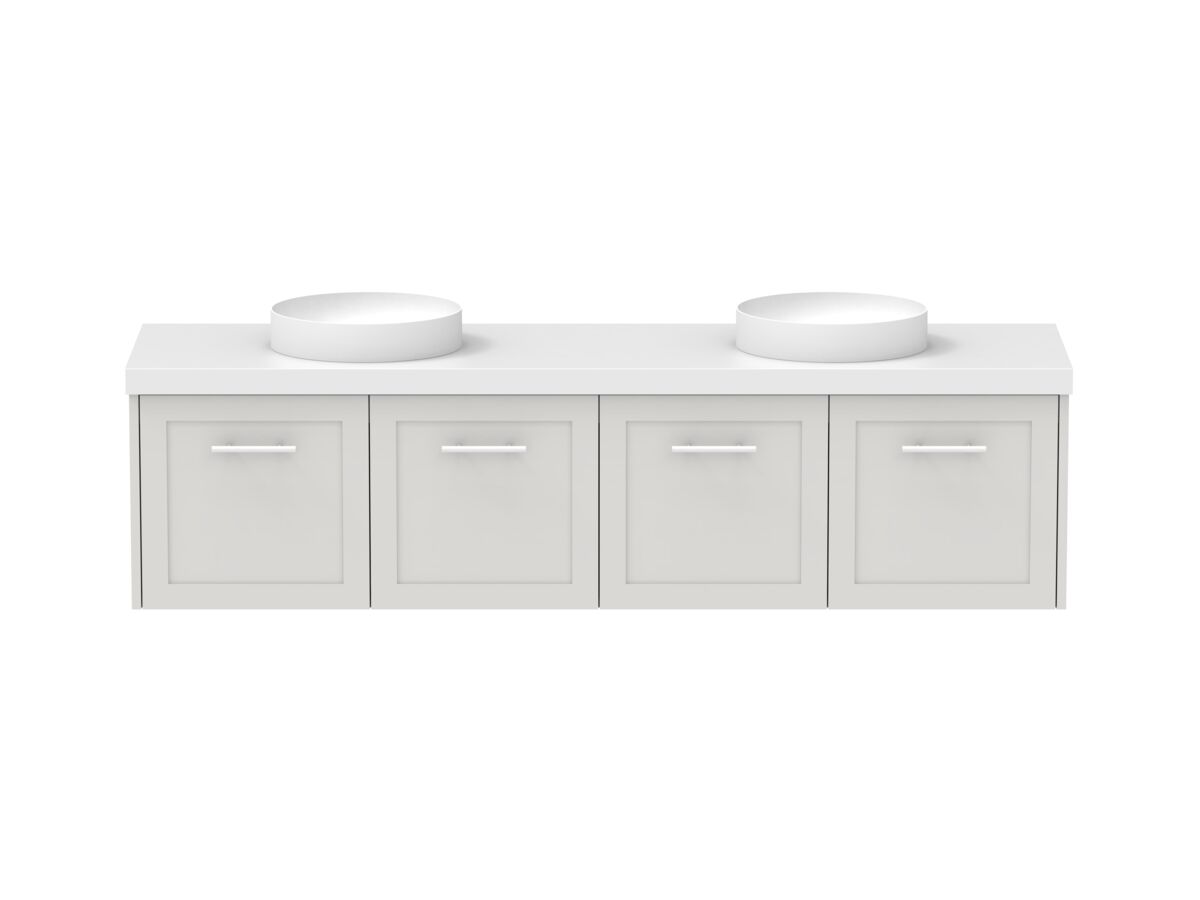 Hero - Kado Lux All Door 1800mm Double Bowl Wall Hung 50mm Top