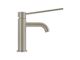 Supporting Image 1 - Mizu Drift Basin Mixer Curved Spout with Extended Lever Tap Brushed Nickel (6 Star) Lead Free