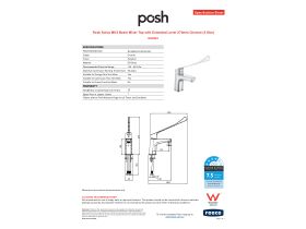 Specification Sheet - Posh Solus MK3 Basin Mixer Tap with Extended Lever 270mm Chrome (4 Star)