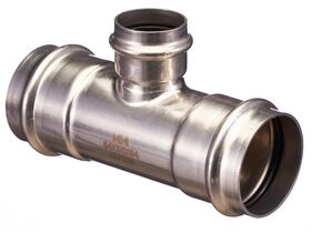 >B< Press Stainless Steel Reducing Tee 54mm x 35mm x 54mm