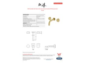 Specification Sheet - Milli Pure Bath Set 160mm with Linear Textured Handles PVD Brushed Gold