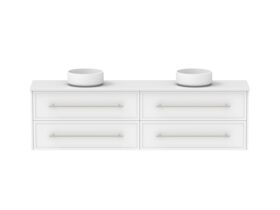 Supporting Image - Kado Lux Ensuite All Drawer Twin 1800mm Wall Hung Double Basin 20mm Top Shaker