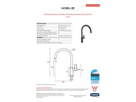 Specification Sheet - Nobili Flag Gooseneck Sink Mixer Tap Brushed Gunmetal (4 Star) Lead Free