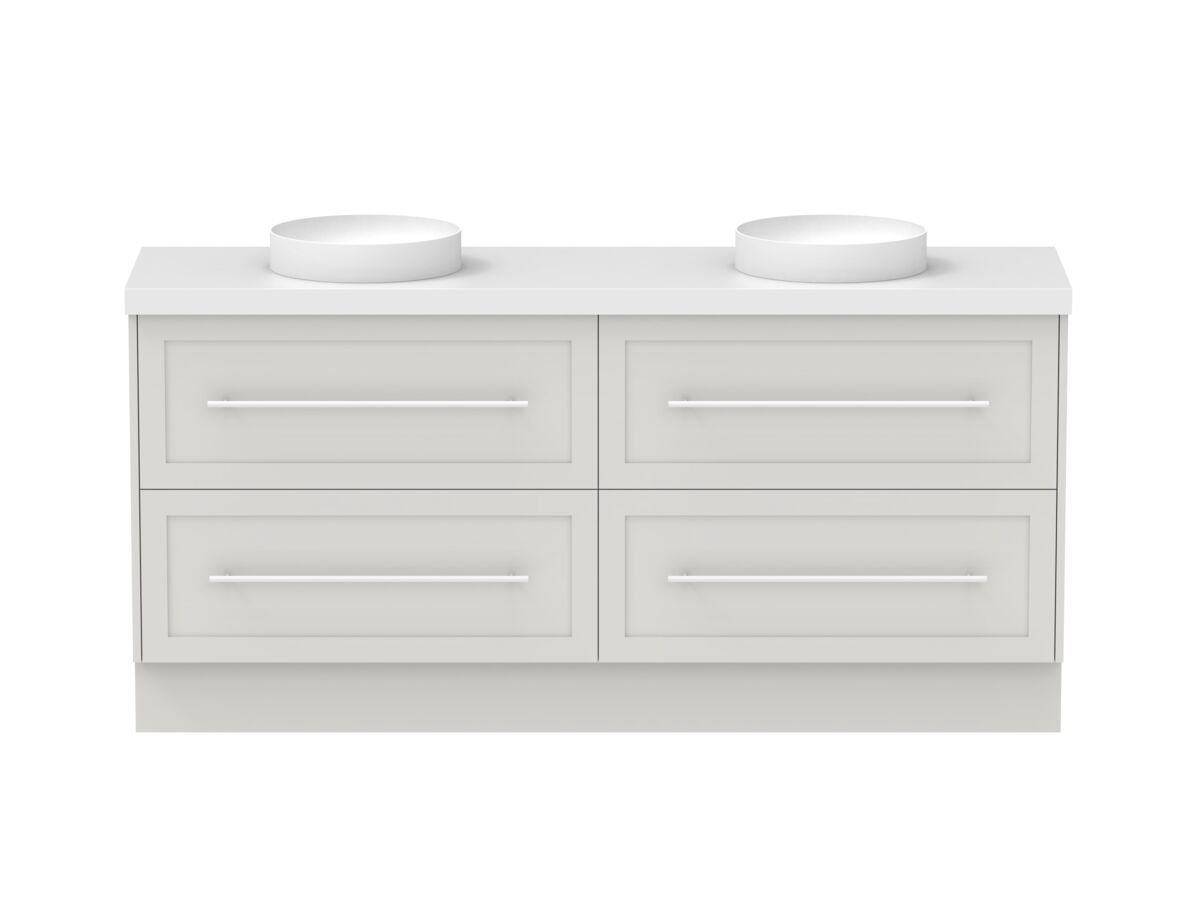 Hero - Kado Lux 1800mm All Drawer Floor Mounted Vanity Unit 4 Drawers Double Vanity 50mm Top