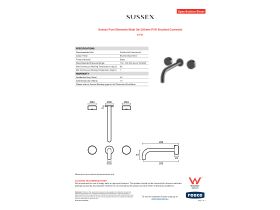 Specification Sheet - Sussex Pure Elemental Bath Set 250mm PVD Brushed Gunmetal