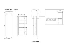 ISSY Blossom 450 x 1800 Recessed Shaving Cabinet