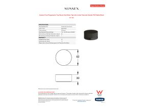 Specification Sheet - Sussex Pure Progressive Top Mount Hob Mixer Tap with Linear Textured Handle PVD Matte Black