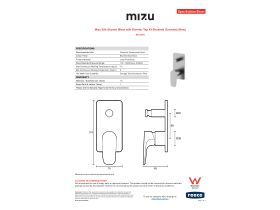 Specification Sheet - Mizu Silk Shower Mixer with Diverter Tap Kit Brushed Gunmetal (New)