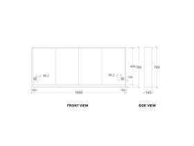 Kado Aspect 1800mm Mirror Cabinet Four Doors with Surround View
