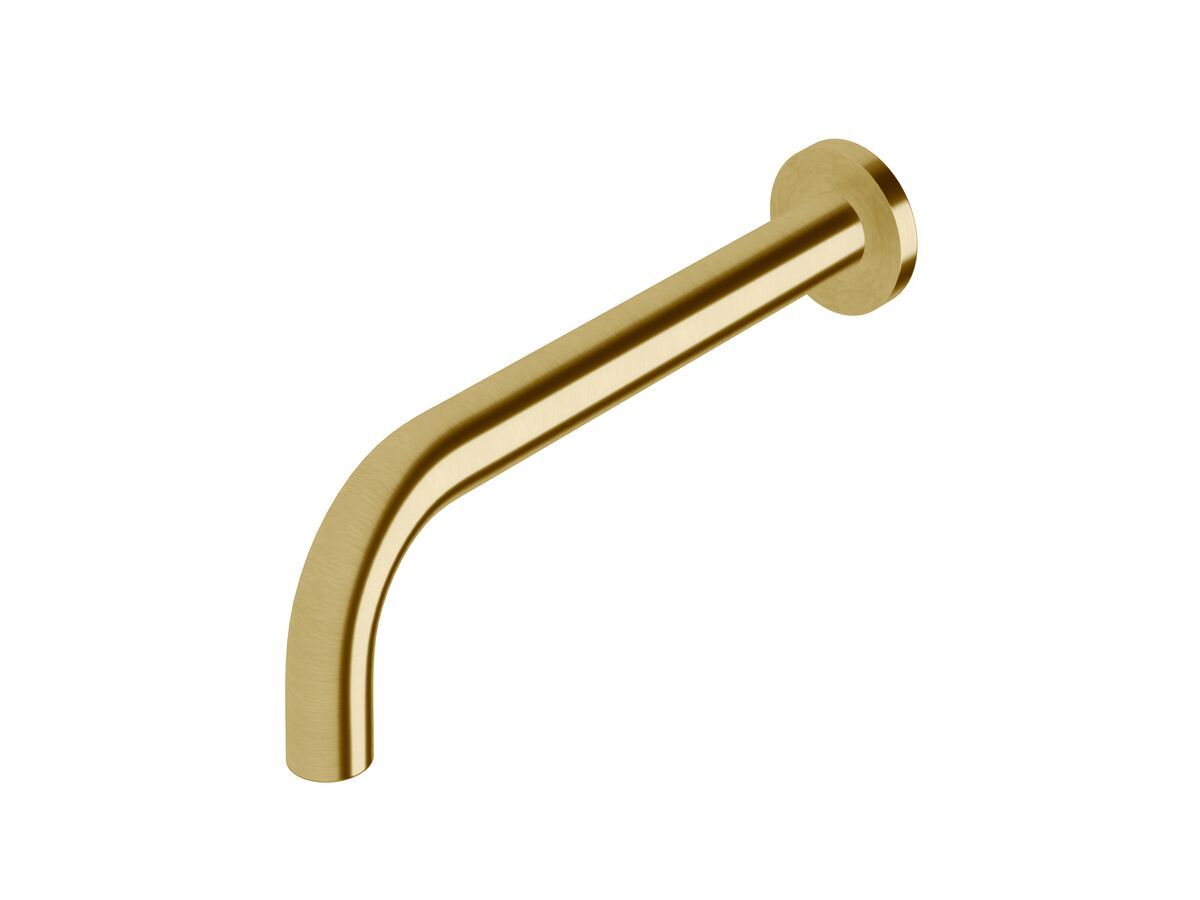 Sussex Scala 25mm Wall Outlet Curved 250mm LUX PVD Brushed Pure Gold (3 Star)