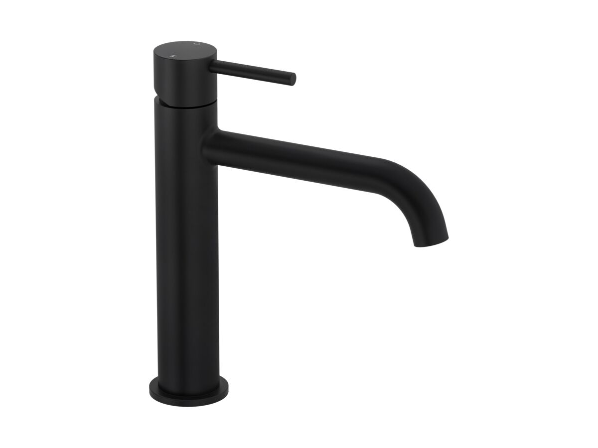 Hero - Mizu Drift Mid Basin Mixer Curve Spout Matte Black (6 Star)
