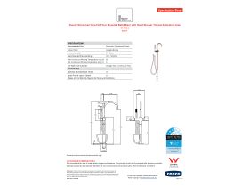Specification Sheet - Faucet Strommen Vara Fin Floor Mounted Bath Mixer with Handshower Trimset Armada Bronze (3 Star)