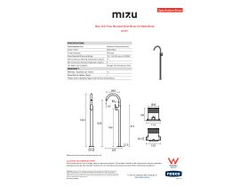 Specification Sheet - Mizu Silk Floor Mounted Bath Mixer Kit Matte Black