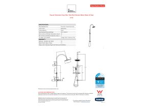 Specification Sheet - Faucet Strommen Vara Disc Twin Rail Shower Matte Black (3 Star)