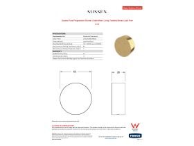Specification Sheet - Sussex Pure Progressive Shower / Bath Mixer Living Tumbled Brass Lead Free