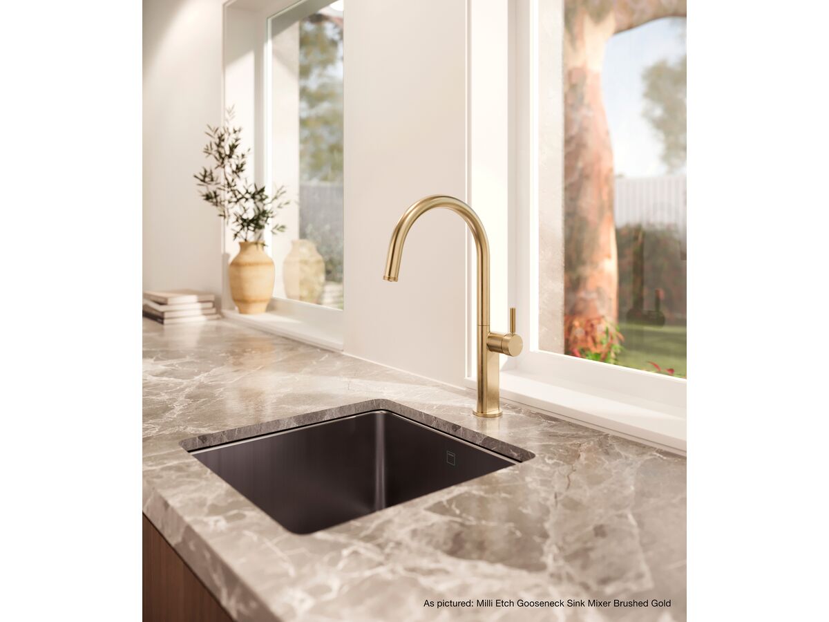 In Situ - Milli Etch Gooseneck Sink Mixer Brushed Gold