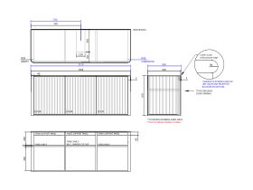 ISSY Cloud I 1500mm x 500mm x 610mm Wall Hung Vanity Unit 3 Touch Latch Doors Semi Inset (No Basin)