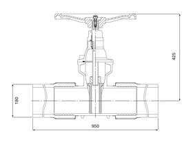 Dimax Resilient Seated Gate Valve with Handwheel PN16 180mm SDR11 HDPE PE Tail 150mm