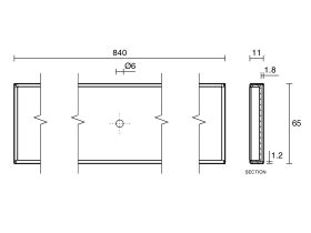 Posh Solus Tile Over Shower Tray 840mm Tile Insert Channel Only Suits Tiles up to 8mm