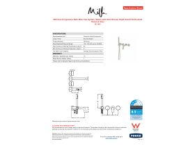 Specification Sheet - Milli Pure Progressive Bath Mixer Tap System 160mm with Hand Shower Right Hand PVD Brushed Nickel (3 Star)