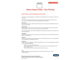 Care & Maintenance - Memo Harper Sinks