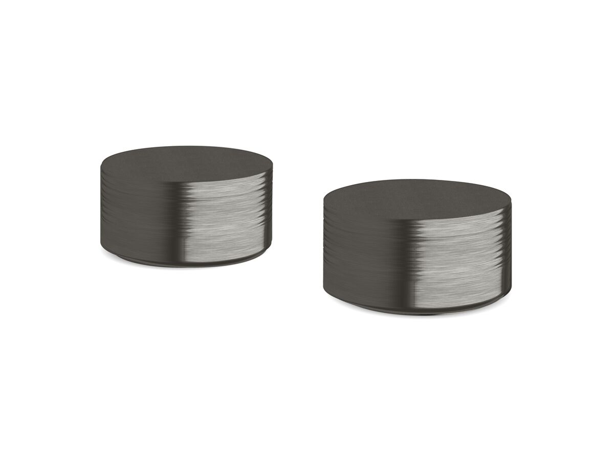 Sussex Pure Basin Top Assembly Taps with Cirque Textured Handles PVD Brushed Gunmetal