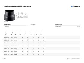 Specification Sheet - Geberit Concentric Reducer