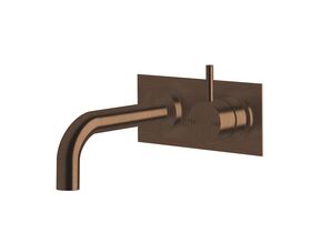 Sussex Scala 25mm Curved Wall Basin Mixer Tap System Right Hand Mixer Tap 160mm Outlet LUX PVD Brushed Rare Bronze (6 Star)
