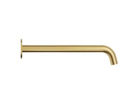 Supporting Image - Mizu Drift Wall Basin/Bath Outlet Curve Spout 300mm Brushed Brass (6 Star) Lead Free - Side