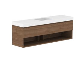 Supporting Image - Posh Domaine 1800mm Wall Hung Vanity Unit All-Drawer Open Shelf Single Bowl 90mm Top