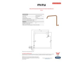 Specification Sheet - Mizu Drift Gooseneck Shower Arm Only Brushed Bronze
