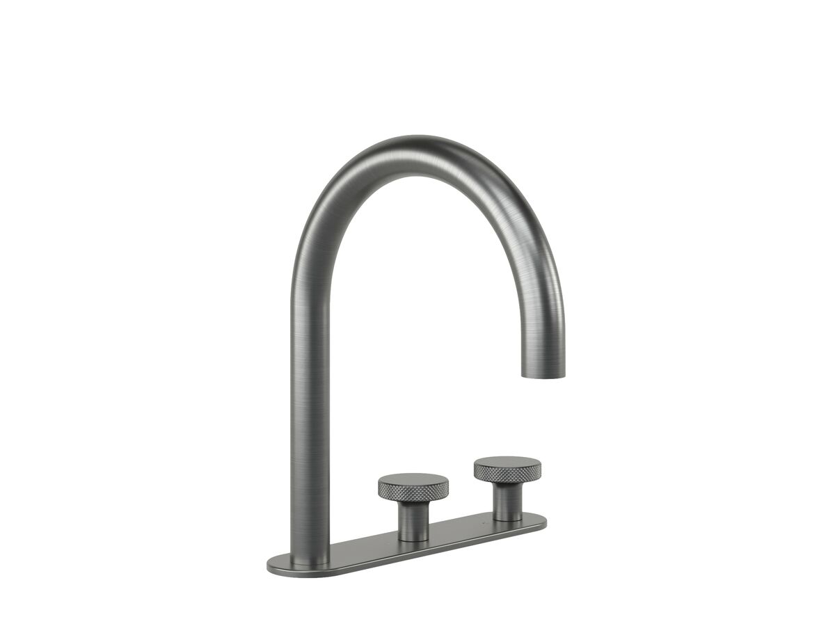 Hero - Faucet Strommen Vara Disc Hob Basin Hostess Tap System Right Hand Brushed Graphite (6 Star) Lead Free