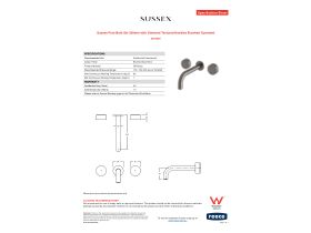 Specification Sheet - Sussex Pure Bath Set 200mm with Diamond Textured Handles Brushed Gunmetal