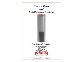 Installation Instructions - Everhot 5 Star Natural Gas Hot Water System