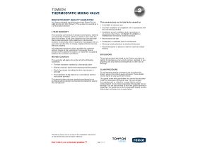 Warranty - Tomson Thermostatic Mixing Valve 15mm