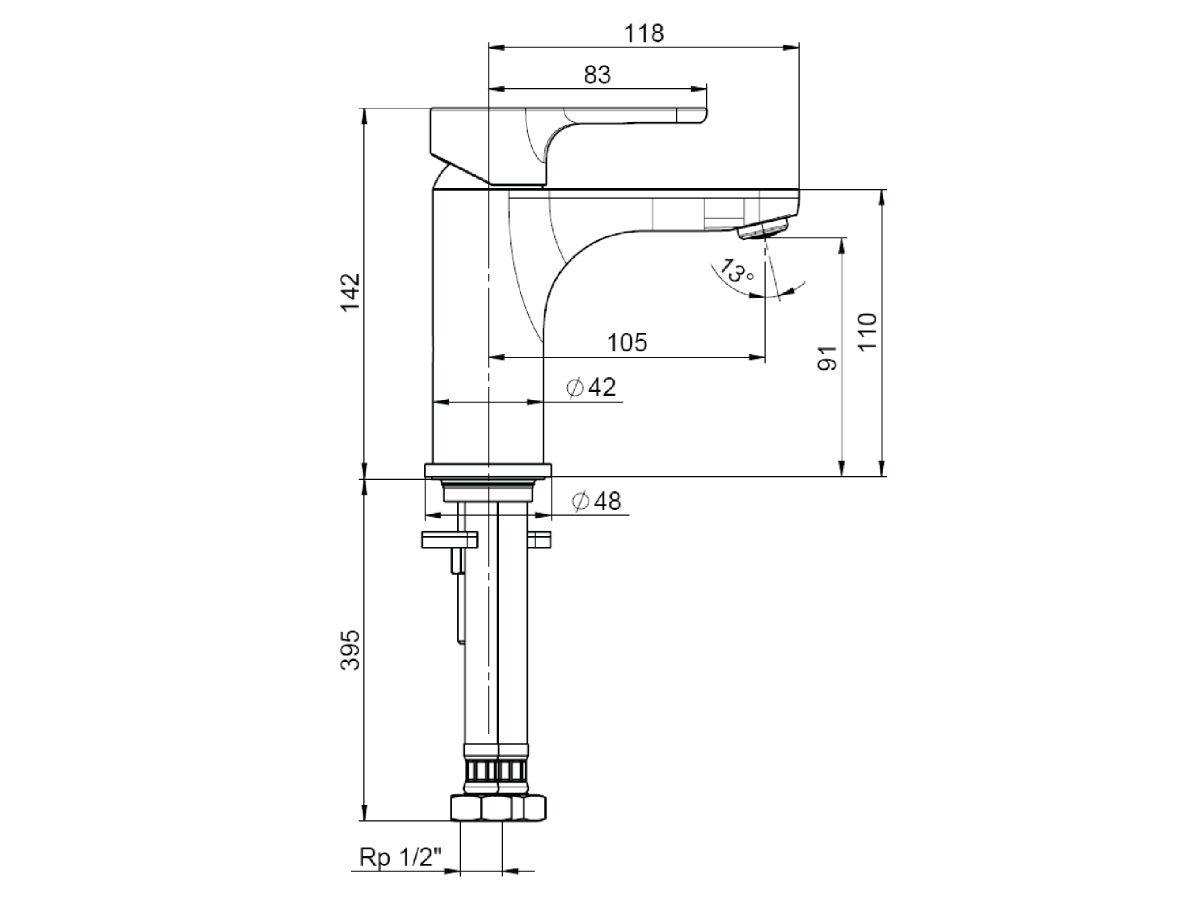 Roca L20 Basin Mixer Chrome (4 Star)