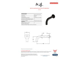 Specification Sheet - Milli Pure Wall Bath Outlet 160mm PVD Matte Black