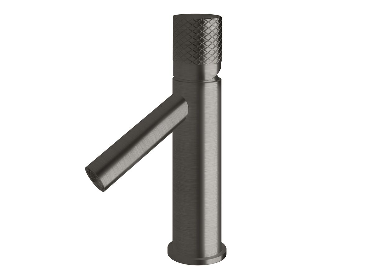 Sussex Pure Basin Mixer Tap with Diamond Textured Handle PVD Brushed Gunmetal (6 Star)