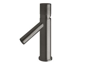 Sussex Pure Basin Mixer Tap with Diamond Textured Handle PVD Brushed Gunmetal (6 Star)