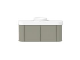 Supporting Image - Kado Era Double Curve All Door 1200mm Wall Hung Vanity Centre Basin 90mm Durasein Top Wolfram Green